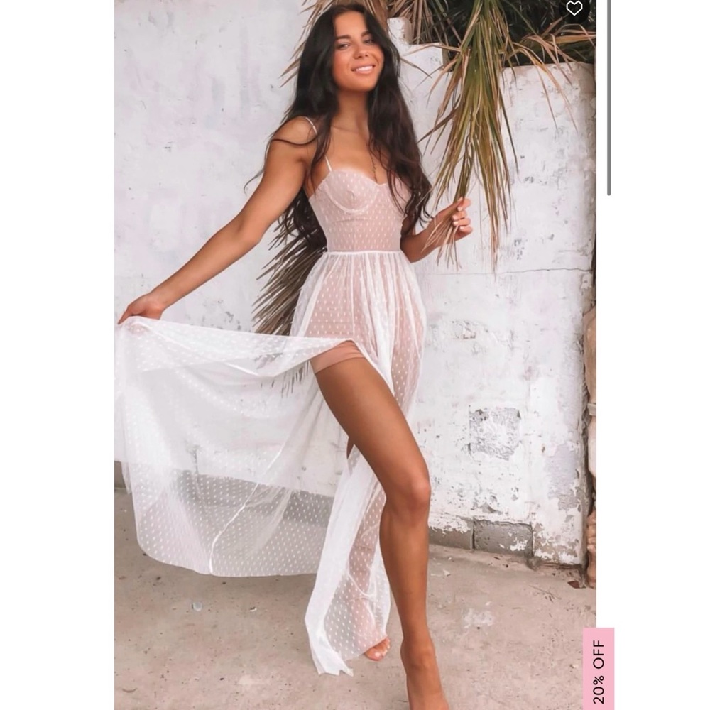 White Fox Boutique Mesh Maxi Dress